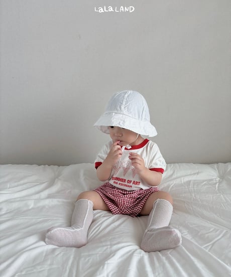 【lalaland】bebe Check tijimi pants