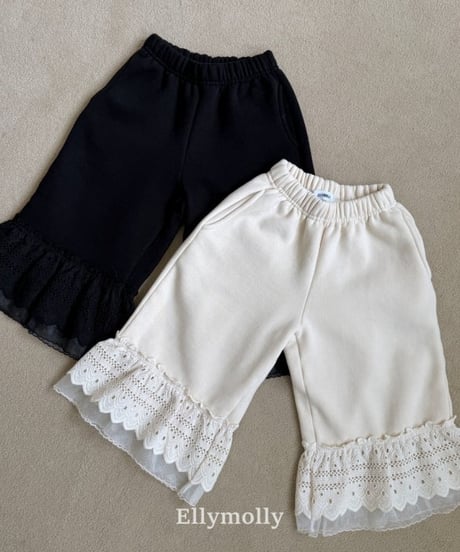【ellymolly】Creamy Lace Pants