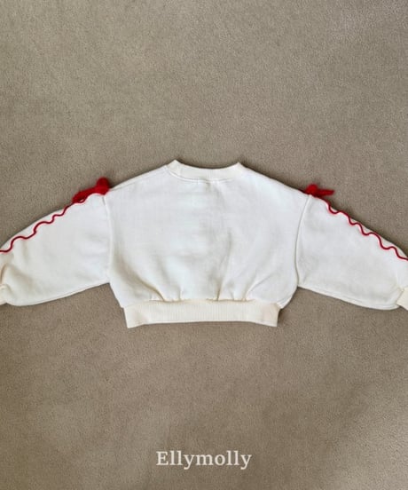 【ellymolly】Double Bow Cropped Sweatshirt