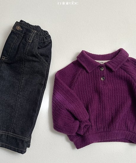 【minirobe】Non-fade panel denim pants
