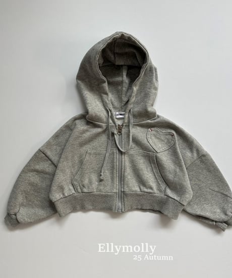 【ellymolly】Heart Pocket Hooded Jacket