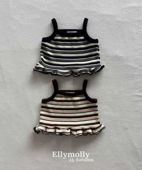 【ellymolly】Pepero Frill Sleeveless Top