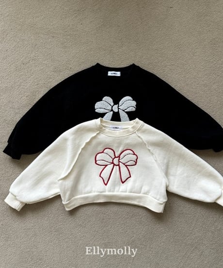 【ellymolly】Ribbon Bootle Sweatshirt