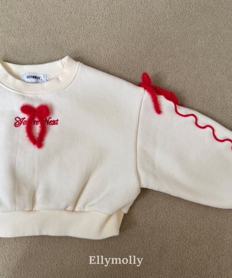 【ellymolly】Double Bow Cropped Sweatshirt
