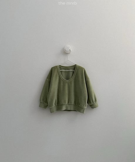 【minirobe】Velour U-Neck Sweatshirt