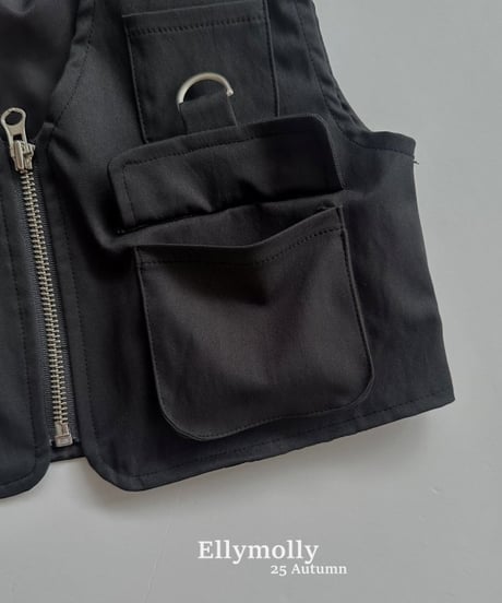 【ellymolly】D-Ring Pocket Vest