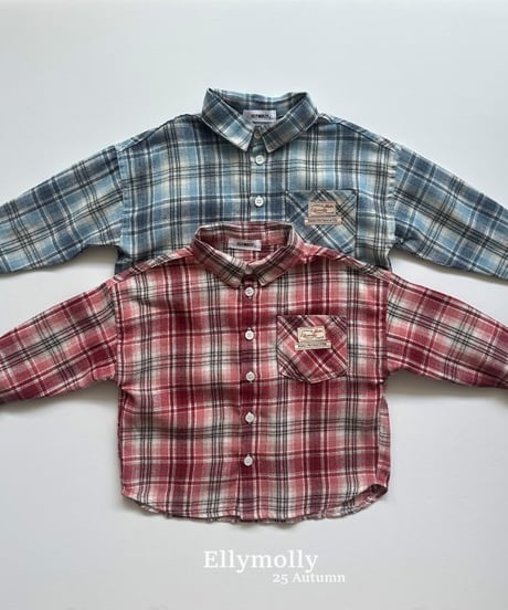 【ellymolly】Choco Check Shirt