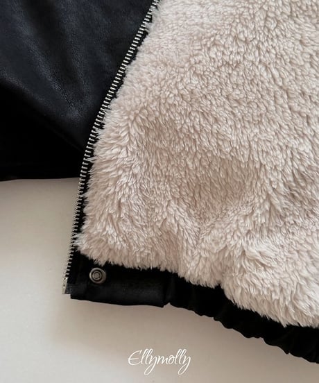 【ellymolly】Big Collar Shearling Jacket