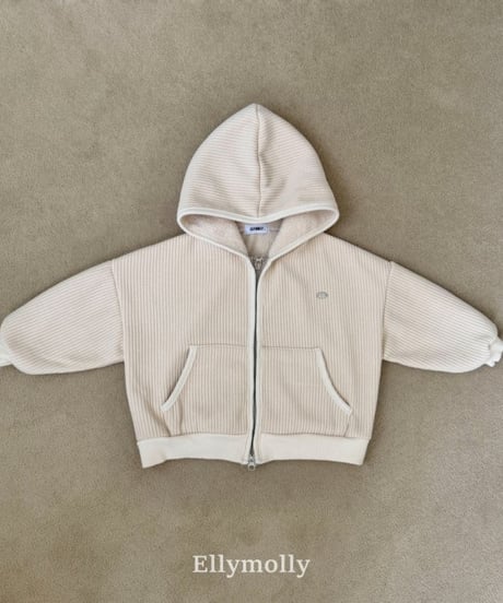 【ellymolly】Cozy Ribbed Zip-Up Hoodie