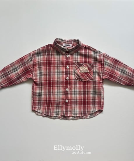 【ellymolly】Choco Check Shirt