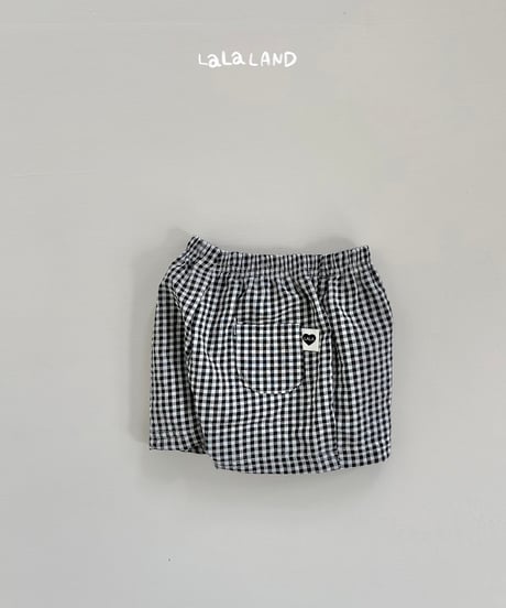 【lalaland】bebe Check tijimi pants
