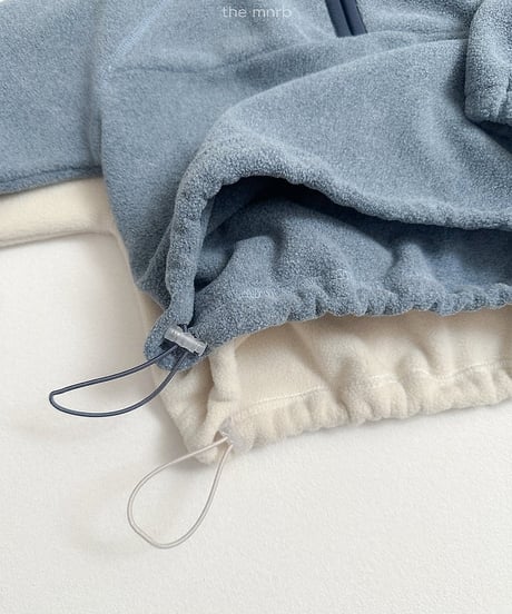 【minirobe】Two-tone fleece half zip