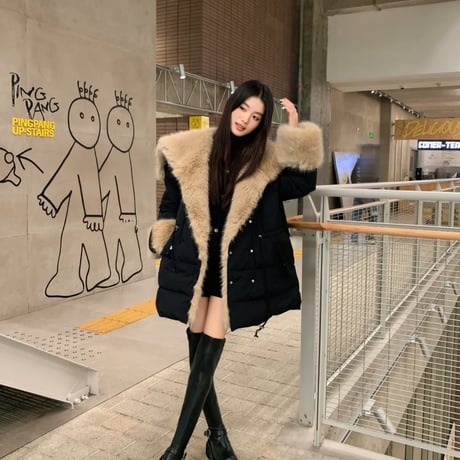 即納！far coat BLACK