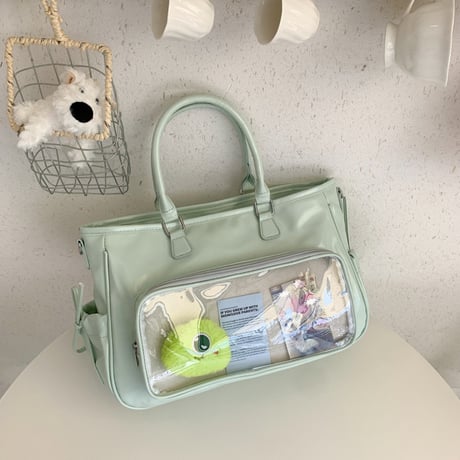 3way クリアポケット付きbag 9色
