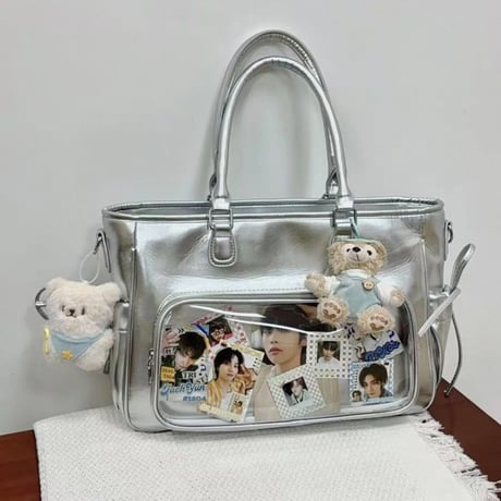 3way クリアポケット付きbag 9色
