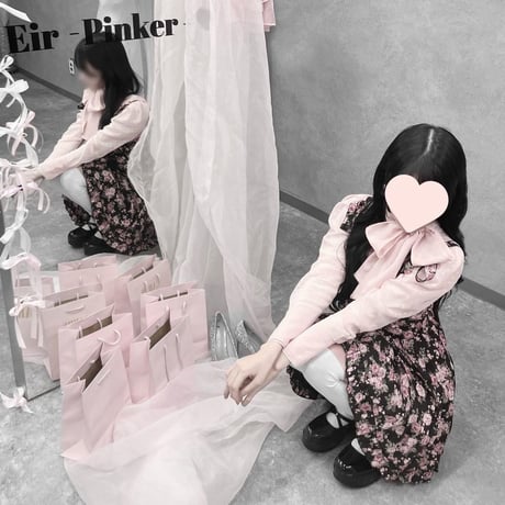 ●vintage rose×ribbon ワンピ