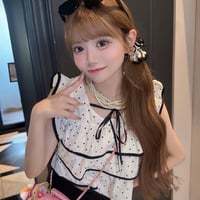 ♡ドットフリルノースリーブトップス