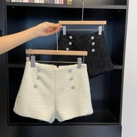 ビジューボタンパンツ 2色