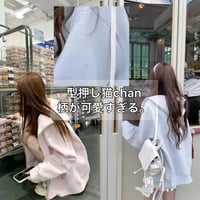 即納SALE！ 型押しcat パーカー  ブルー