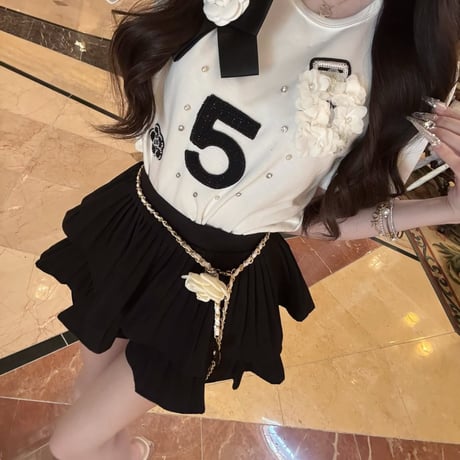 ♡カメリアショート丈Tシャツ2色