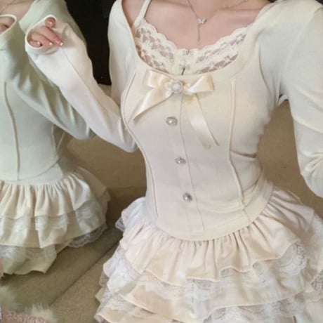 sweetトップス×スカート 2色