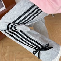 ribbon sweat pants 3色