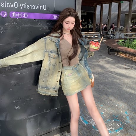 可愛すぎ?! クロスdenimセットアップ