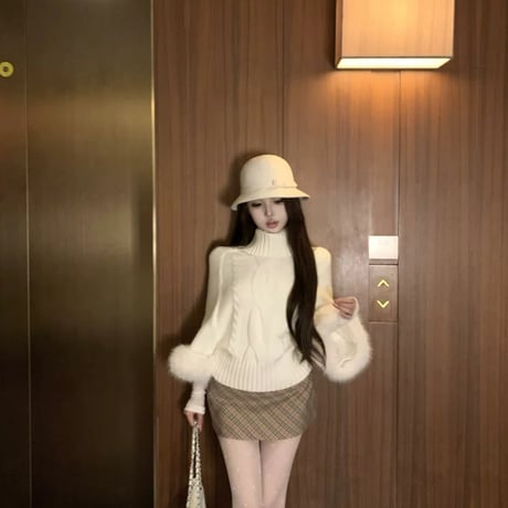 袖先farニット2色