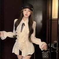 Ladyフリルシャツトップス