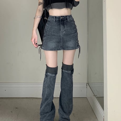 denimスカート＆レッグウォーマー