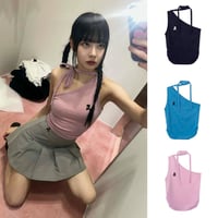 ワンポイントワンショルトップス 3色