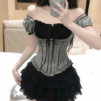 オフショルパフスリーブトップス