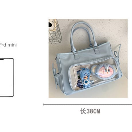 3way クリアポケット付きbag 9色