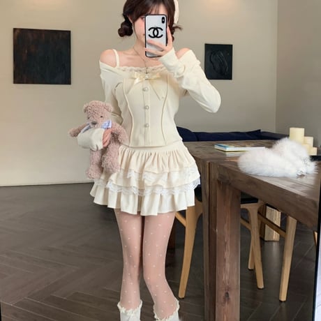 sweetトップス×スカート 2色
