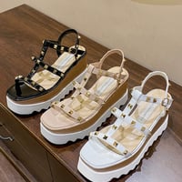 ボリュームソールスタッズサンダル3色