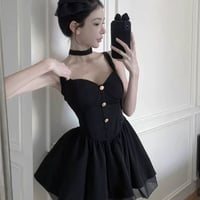 blackフレアワンピ