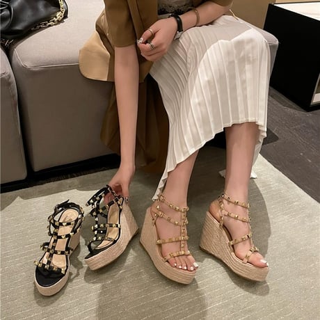 厚底ウェッジサンダル 2色