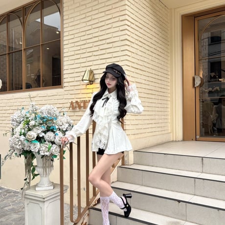 Ladyフリルシャツトップス
