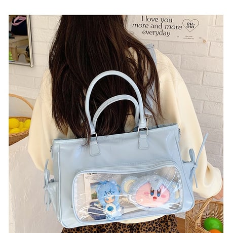 3way クリアポケット付きbag 9色