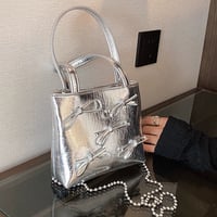 silver ribbon bag