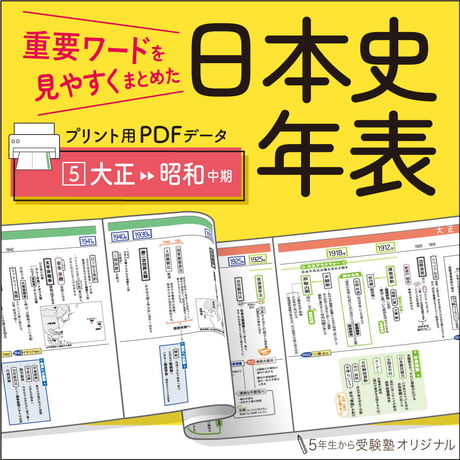 CATEGORY 【A4プリント用】日本史年表 | 5年生から受験塾 やさしい資料集