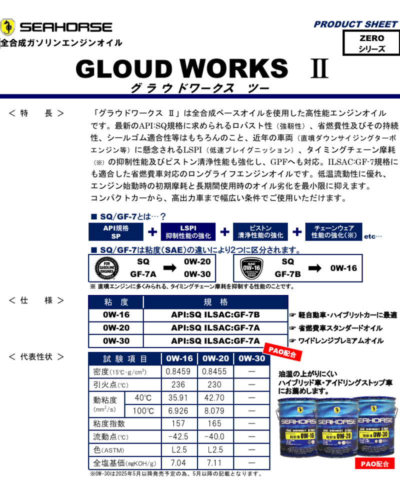 SEAHORSE シーホース CVT-SF 20L 全合成油 金属ベルト式CVT専用