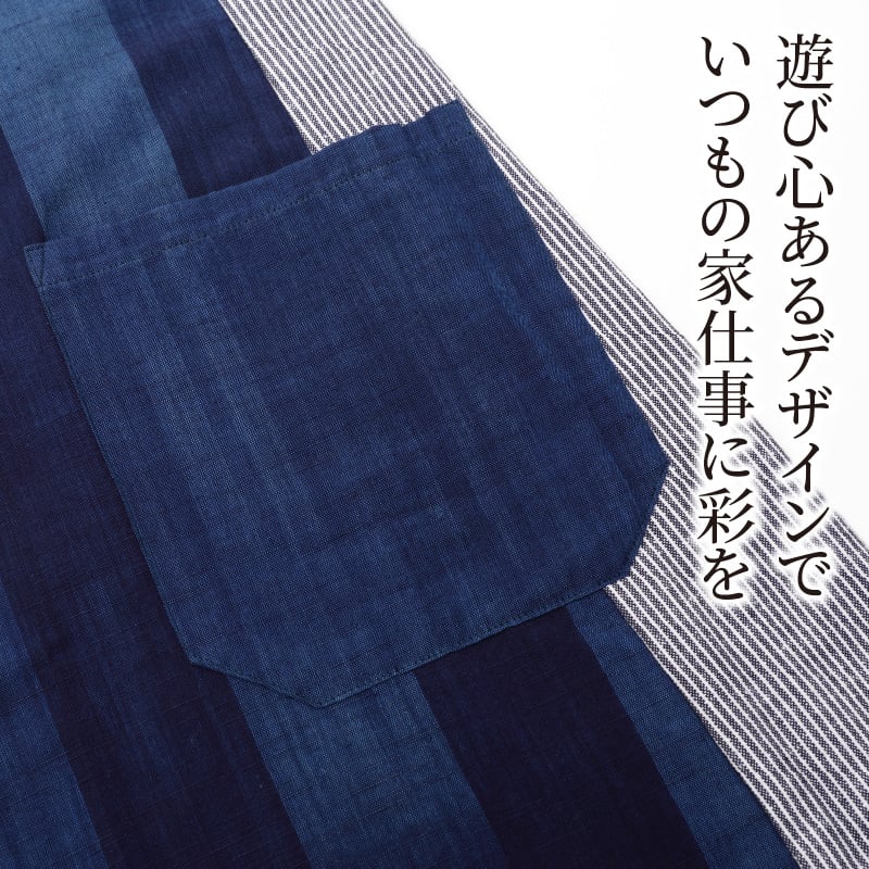 こるりさん専用 受注生産】久留米絣 チュニックエプロン（ポケット付） ｻｲｽﾞ