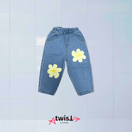 Flower denim remakepants