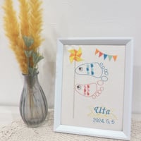 春のリース 刺繍の命名ボード | 刺しゅう屋さん