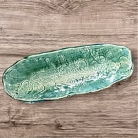 若草釉のオードブル皿