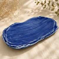 青の手叩き皿