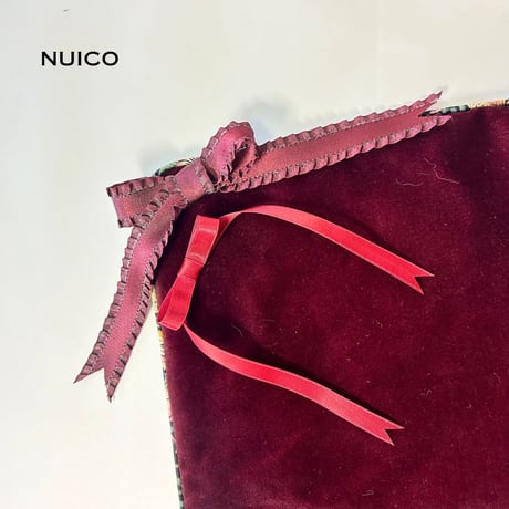 一点もの＊リボンタロットクロス　別珍wine×いちご泥棒