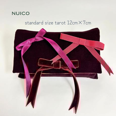 一点もの＊リボンクラッチポーチ　別珍wine×リバティプリント