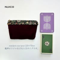 フリルタロットポーチファスナーLサイズ　別珍wine×いちご泥棒